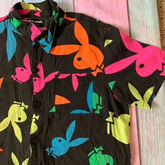 Playboy by pacsun men short sleeve button down shirt - Picture 6 of 10